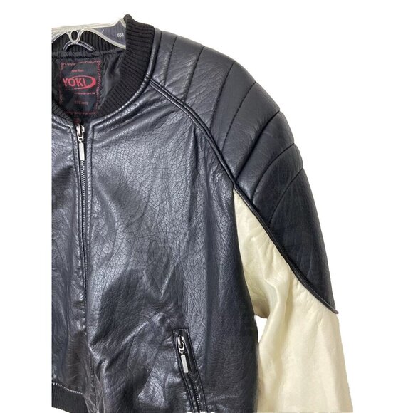YOKI Womens Jacket Sz 2XL Faux Leather Moto Biker 1980's Style - Picture 4 of 8